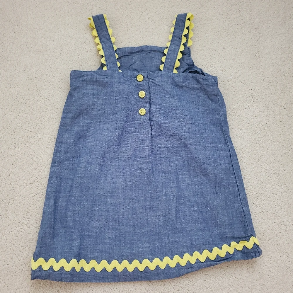 Gymboree Girls Embrodiered Lemon Chambray Dress - Citrus & Sunshine sz18-24m